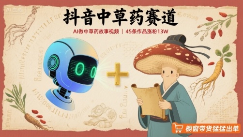 抖音中草药赛道，用AI做中草药故事视频，45条作品涨粉13W，橱窗带货猛猛出单-整合资源网