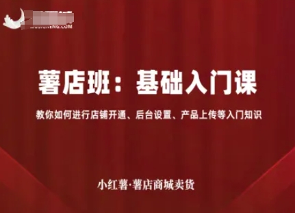 小红薯薯店商城卖货，基础入门课，教你如何进行店铺开通、后台设置、产品上传等入门知识-整合资源网