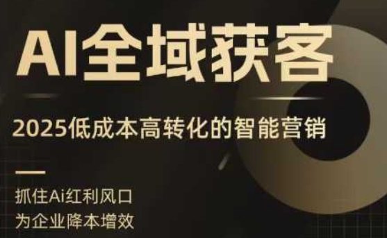 AI全域获客实训营，2025低成本高转化的智能营销，精准找客，高效营销-整合资源网