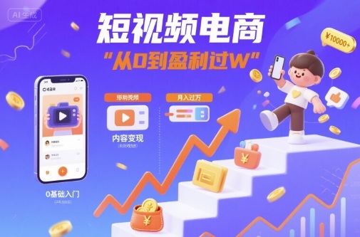 短视频电商：短视频变现从0到盈利过W-整合资源网